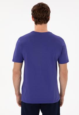 Erkek Regular Fit Bisiklet Yaka Kobalt Basic Tişört - 50297988272