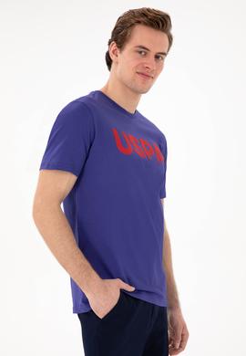 Erkek Regular Fit Bisiklet Yaka Kobalt Basic Tişört - 50297988272