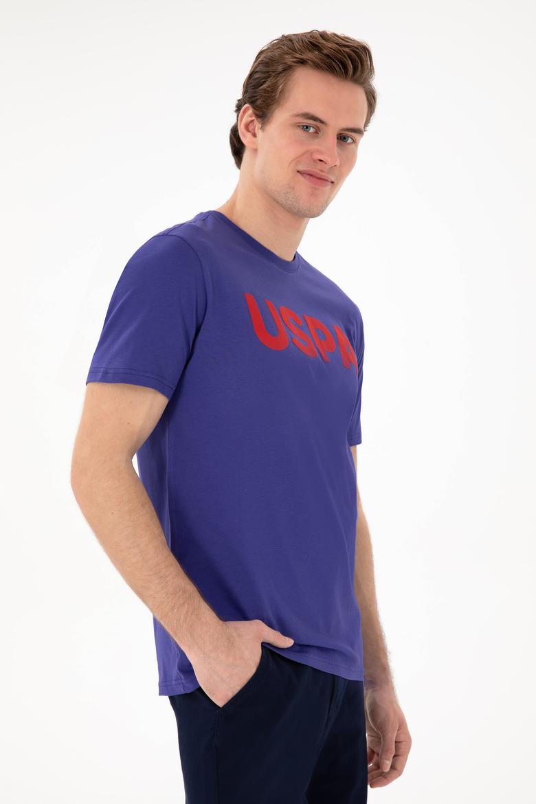 Erkek Regular Fit Bisiklet Yaka Kobalt Basic Tişört - 50297988272