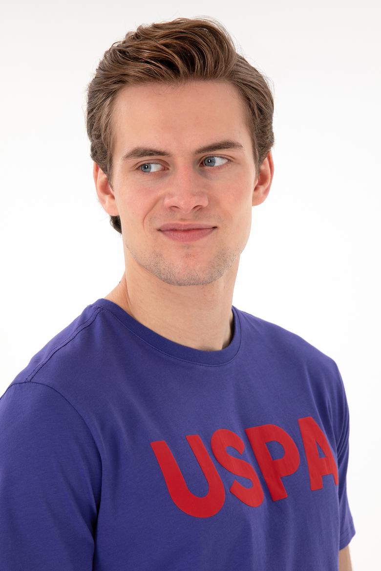 Erkek Regular Fit Bisiklet Yaka Kobalt Basic Tişört - 50297988272