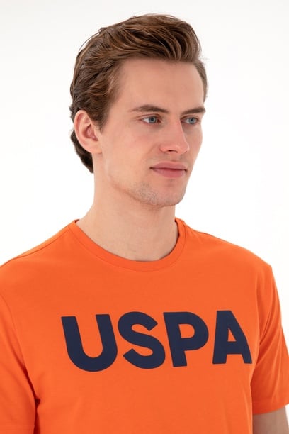 Erkek Regular Fit Bisiklet Yaka Nar Çiçeği Basic Tişört