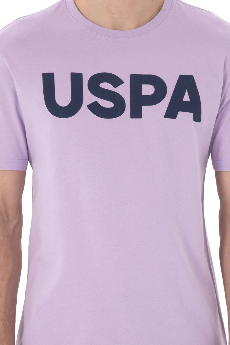 Erkek Regular Fit Bisiklet Yaka Lila Basic Tişört - 50297988116