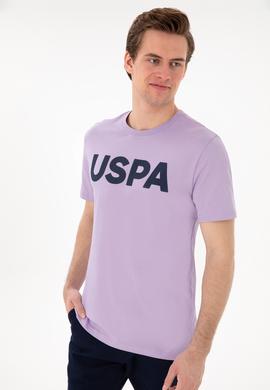 Erkek Regular Fit Bisiklet Yaka Lila Basic Tişört - 50297988116