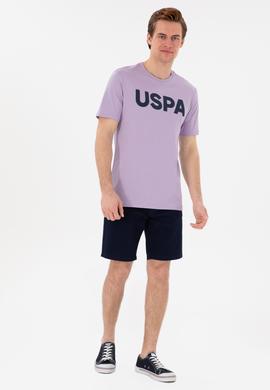 Erkek Regular Fit Bisiklet Yaka Lila Basic Tişört - 50297988116