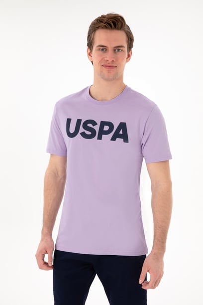 Erkek Regular Fit Bisiklet Yaka Lila Basic Tişört