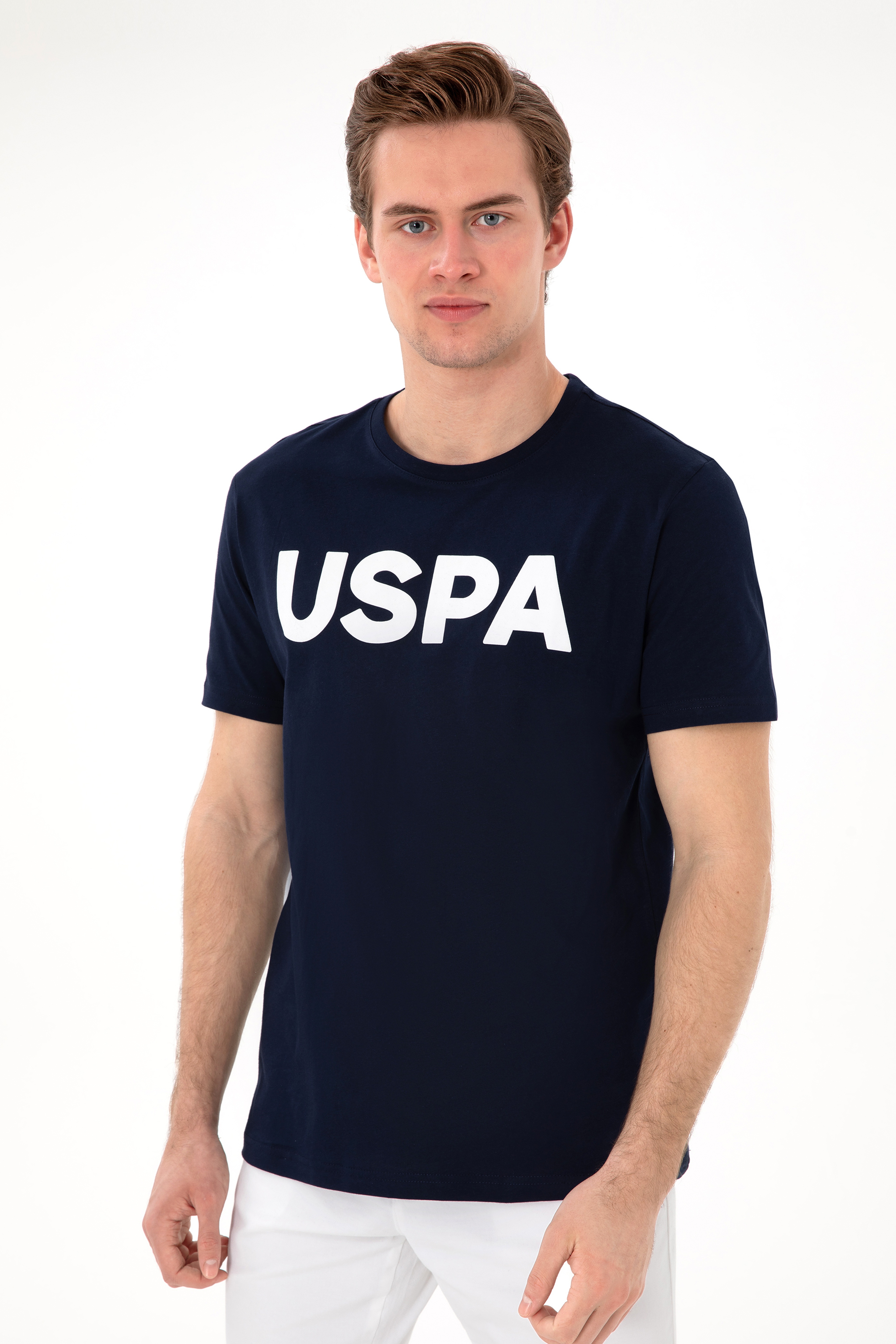 Erkek Regular Fit Bisiklet Yaka Lacivert Basic Tişört - Image 3