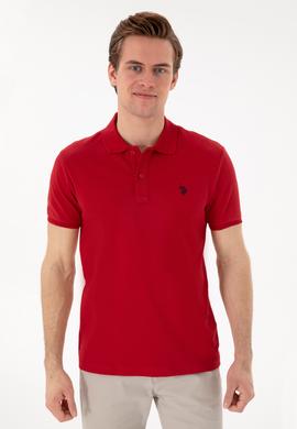 Erkek Slim Fit Polo Yaka Kırmızı Basic Tişört - 50297984364
