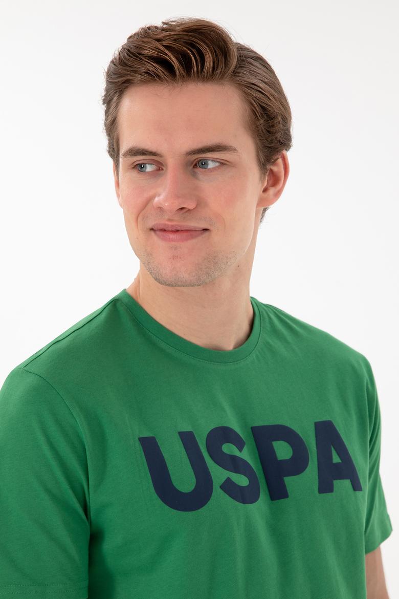 Erkek Regular Fit Bisiklet Yaka Yeşil Basic Tişört - 50297988056