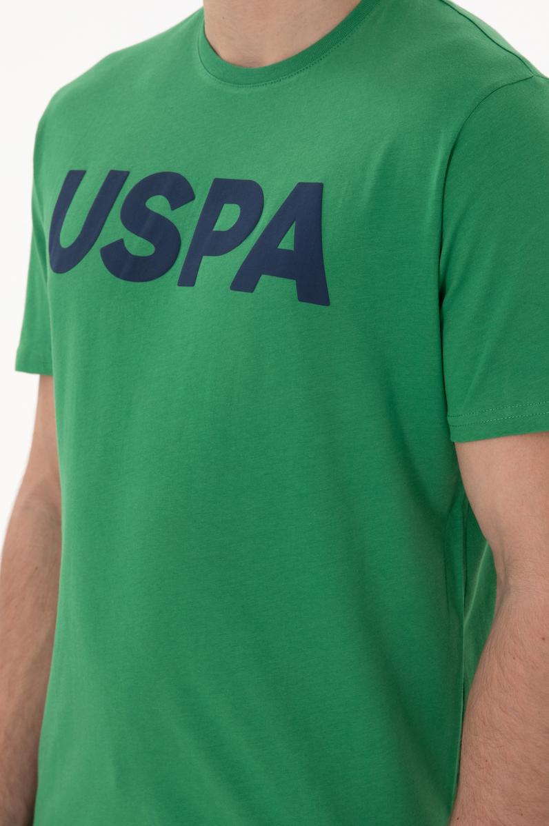 Erkek Regular Fit Bisiklet Yaka Yeşil Basic Tişört