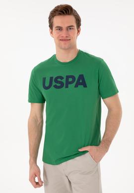 Erkek Regular Fit Bisiklet Yaka Yeşil Basic Tişört - 50297988056