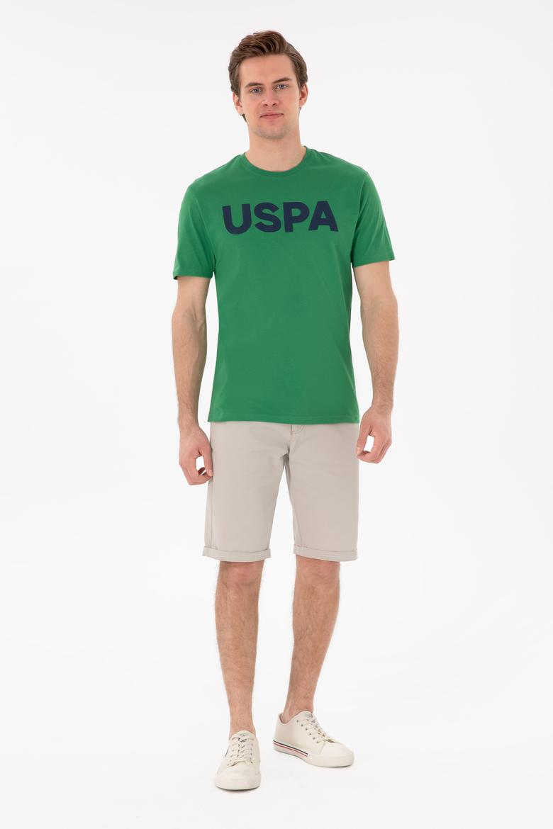 Erkek Regular Fit Bisiklet Yaka Yeşil Basic Tişört - 50297988056