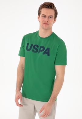 Erkek Regular Fit Bisiklet Yaka Yeşil Basic Tişört - 50297988056