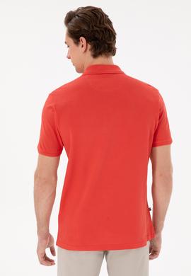 Erkek Regular Fit Polo Yaka Kırmızı Basic Tişört - 50298031274