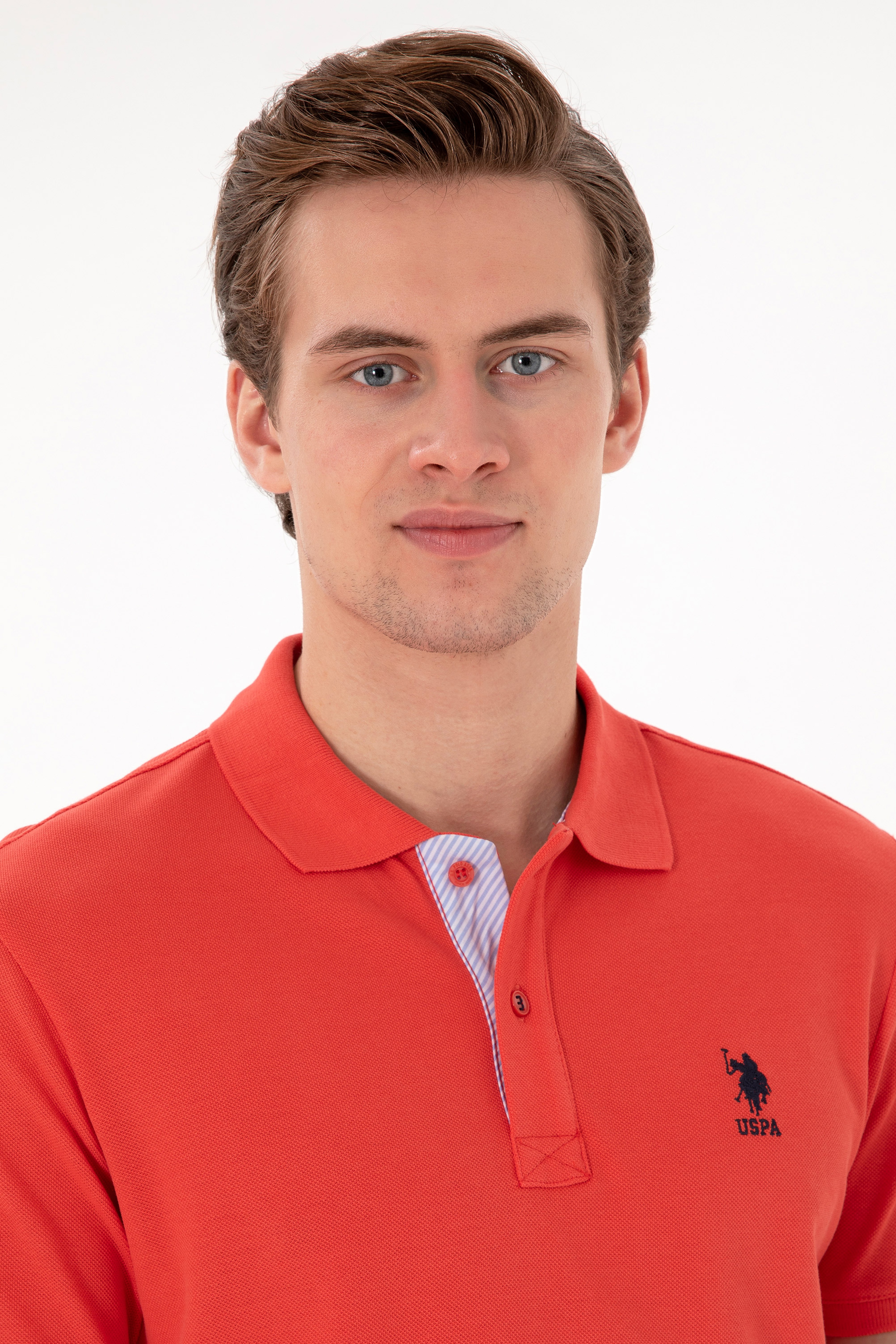 Erkek Regular Fit Polo Yaka Kırmızı Basic Tişört