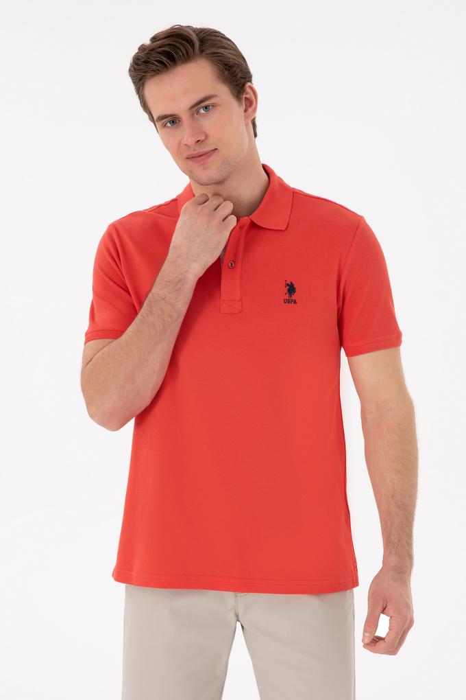 Erkek Regular Fit Polo Yaka Kırmızı Basic Tişört