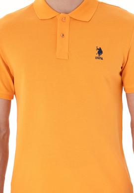 Erkek Slim Fit Polo Yaka Turuncu Basic Tişört - 50298041111
