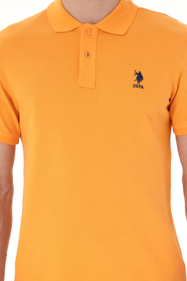 Erkek Slim Fit Polo Yaka Turuncu Basic Tişört - 50298041111