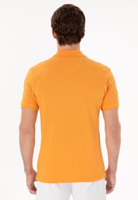 Erkek Slim Fit Polo Yaka Turuncu Basic Tişört - 50298041111