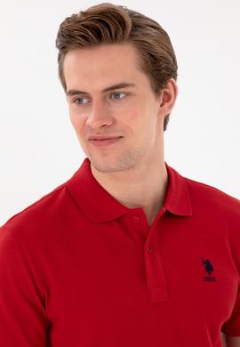 Erkek Slim Fit Polo Yaka Kırmızı Basic Tişört - 50298041181
