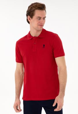 Erkek Slim Fit Polo Yaka Kırmızı Basic Tişört - 50298041181