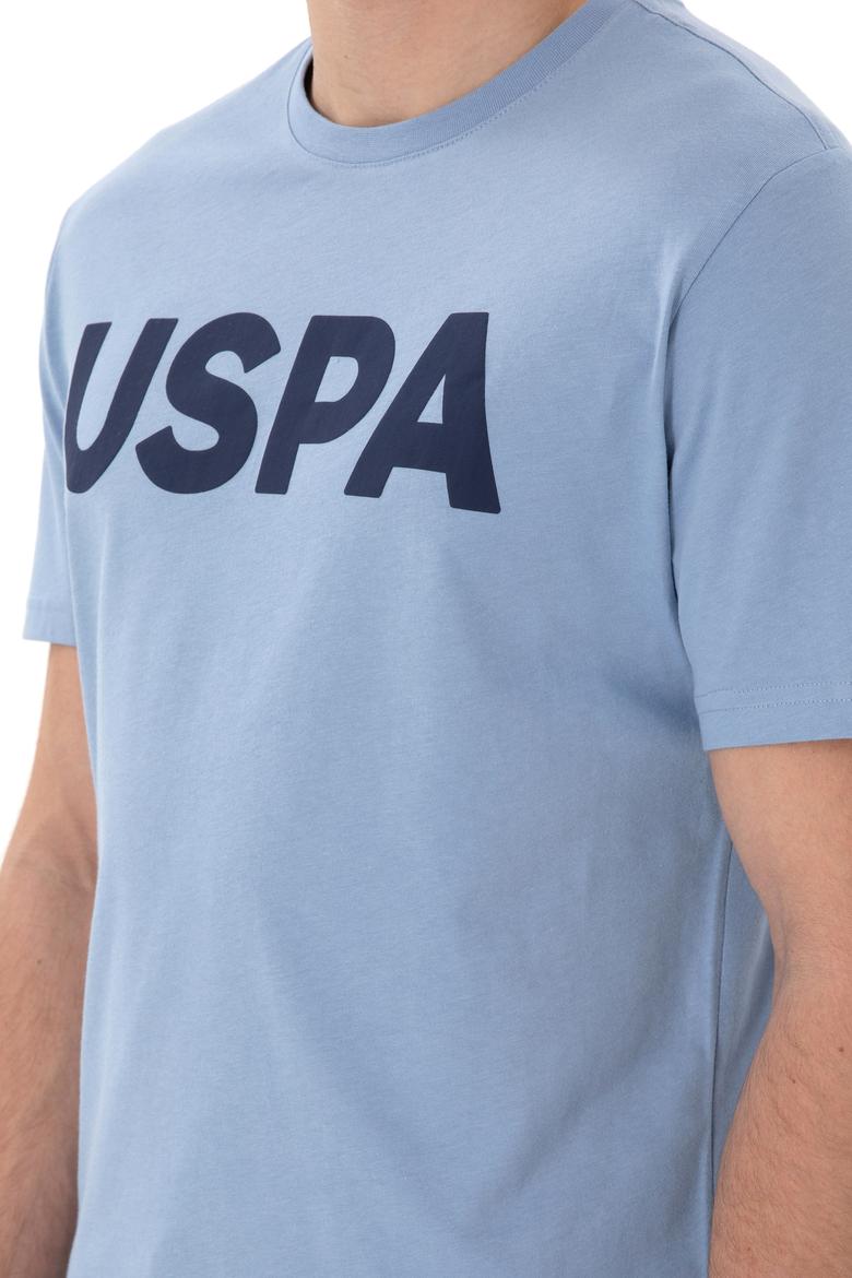 Erkek Regular Fit Bisiklet Yaka Mavi Basic Tişört - 50297988129