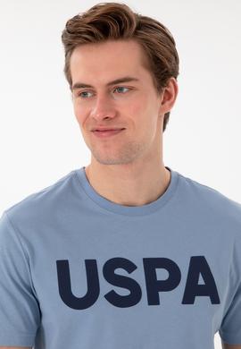 Erkek Regular Fit Bisiklet Yaka Mavi Basic Tişört - 50297988129