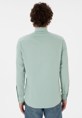 Erkek Su Yeşili Uzun Kollu Basic Gömlek - 50306338048