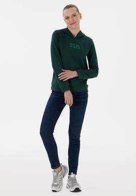 Kadın Koyu Yeşil Basic Sweatshirt - 50289536345