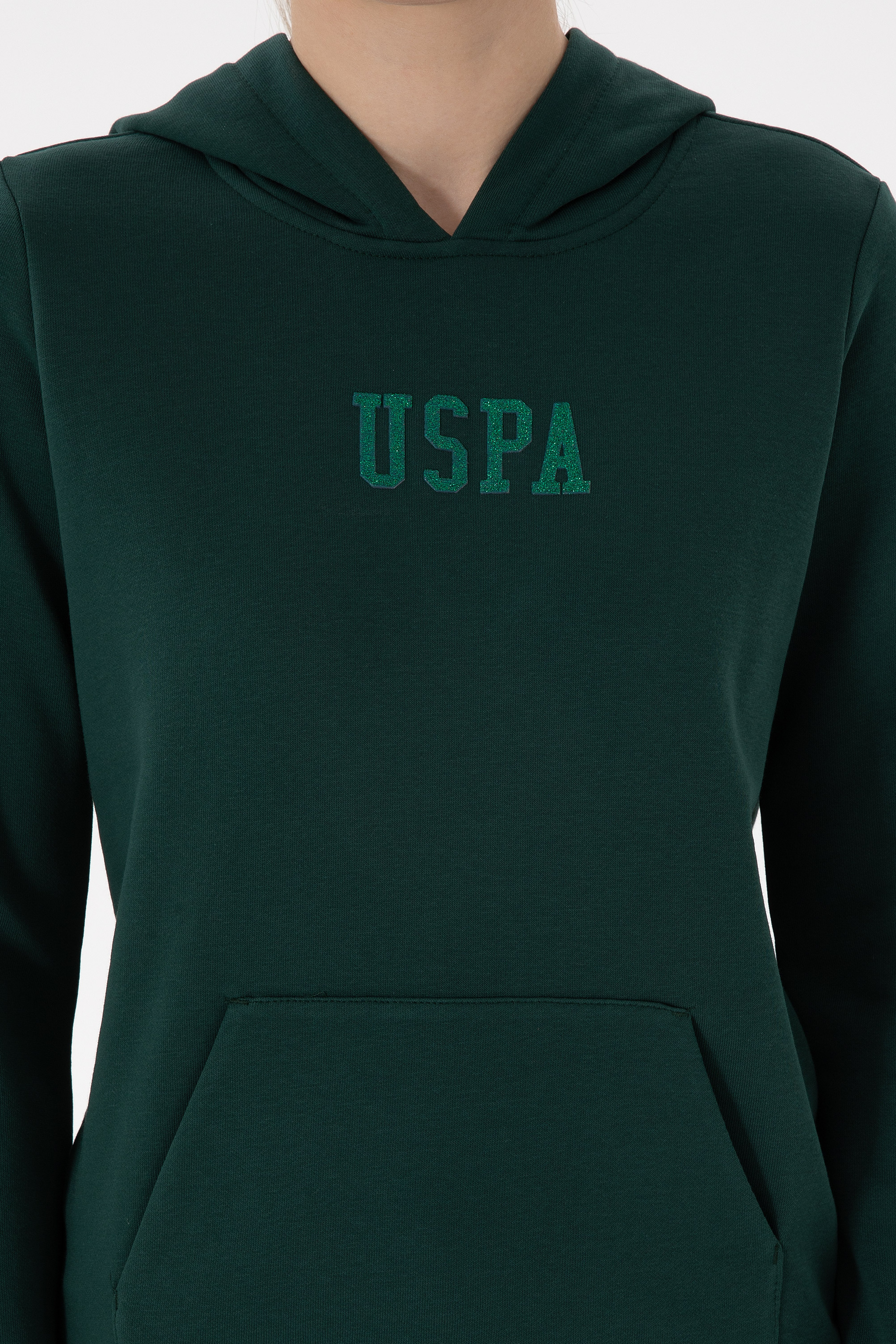 Kadın Koyu Yeşil Basic Sweatshirt - Image 6