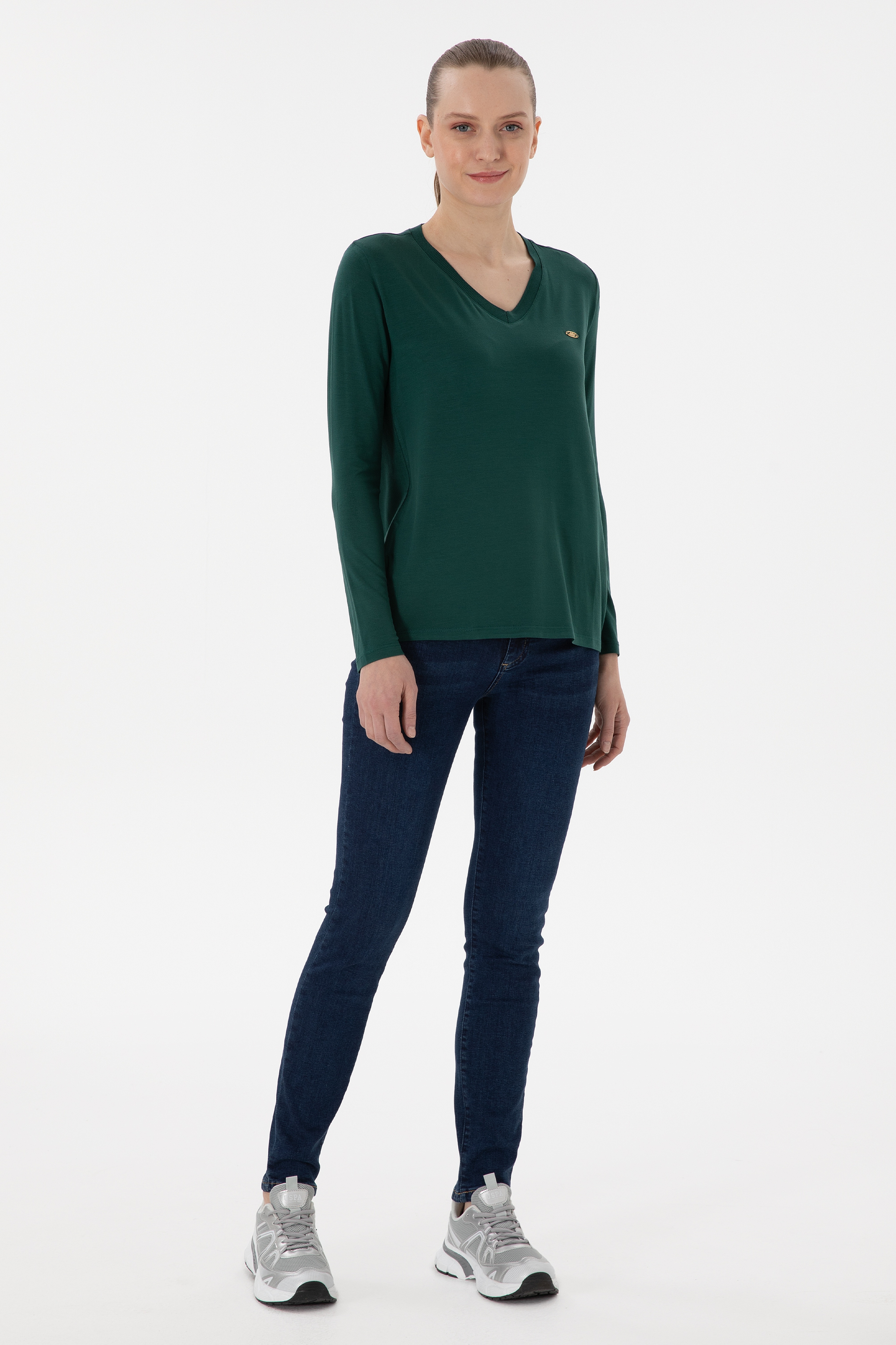 Kadın Koyu Yeşil Sweatshirt - Image 4