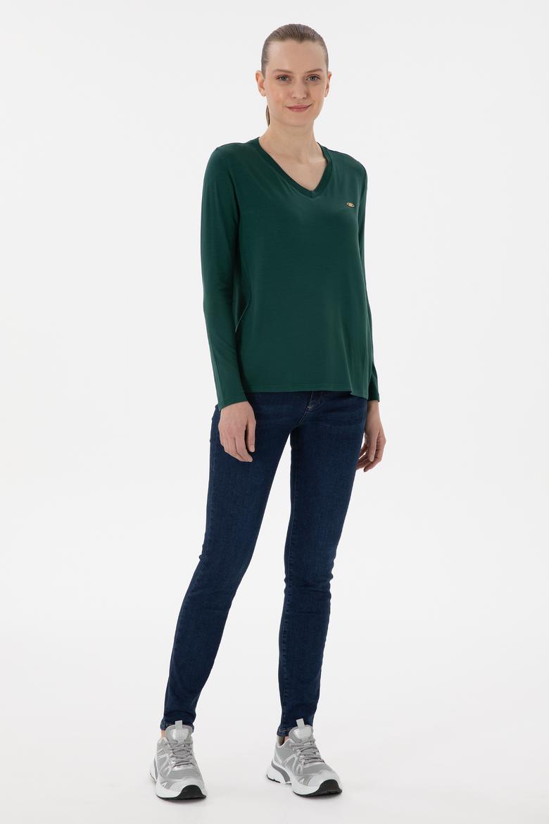 Kadın Koyu Yeşil Sweatshirt - 50289542102