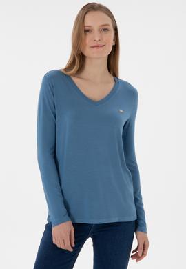 Kadın Saks Sweatshirt - 50289542086