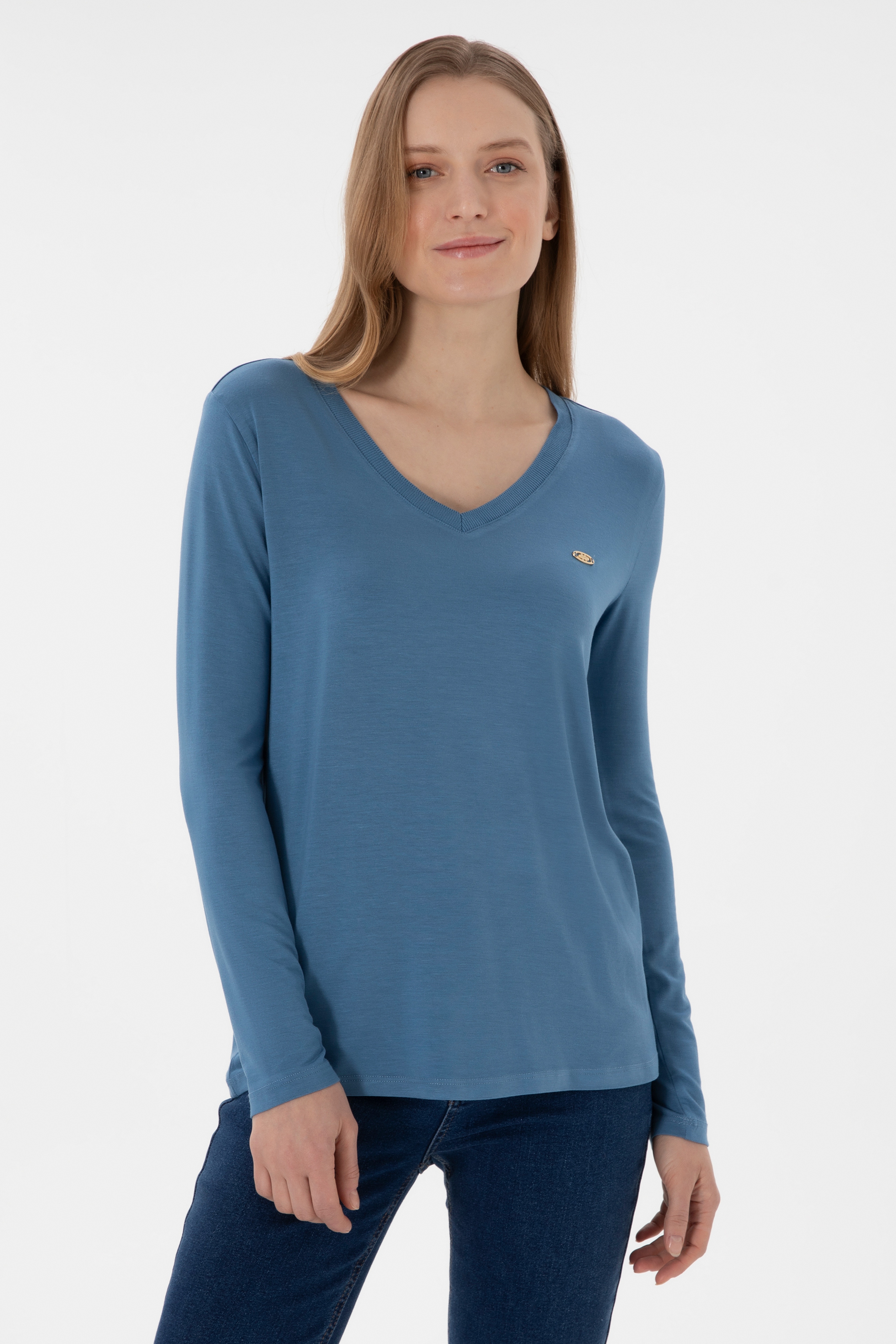 Kadın Saks Sweatshirt - Image 1