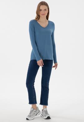 Kadın Saks Sweatshirt - 50289542086