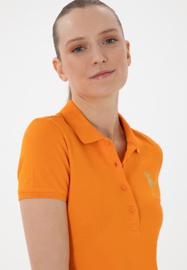 Kadın Turuncu Basic Polo Yaka Tişört - 50280071023