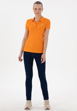 Kadın Turuncu Basic Polo Yaka Tişört - 50280071023
