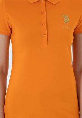 Kadın Turuncu Basic Polo Yaka Tişört - 50280071023