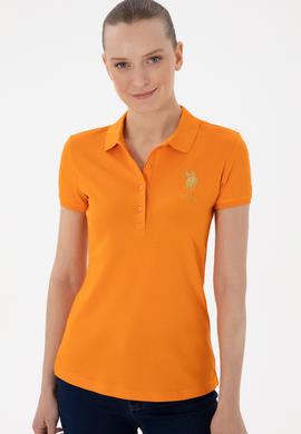 Kadın Turuncu Basic Polo Yaka Tişört - 50280071023