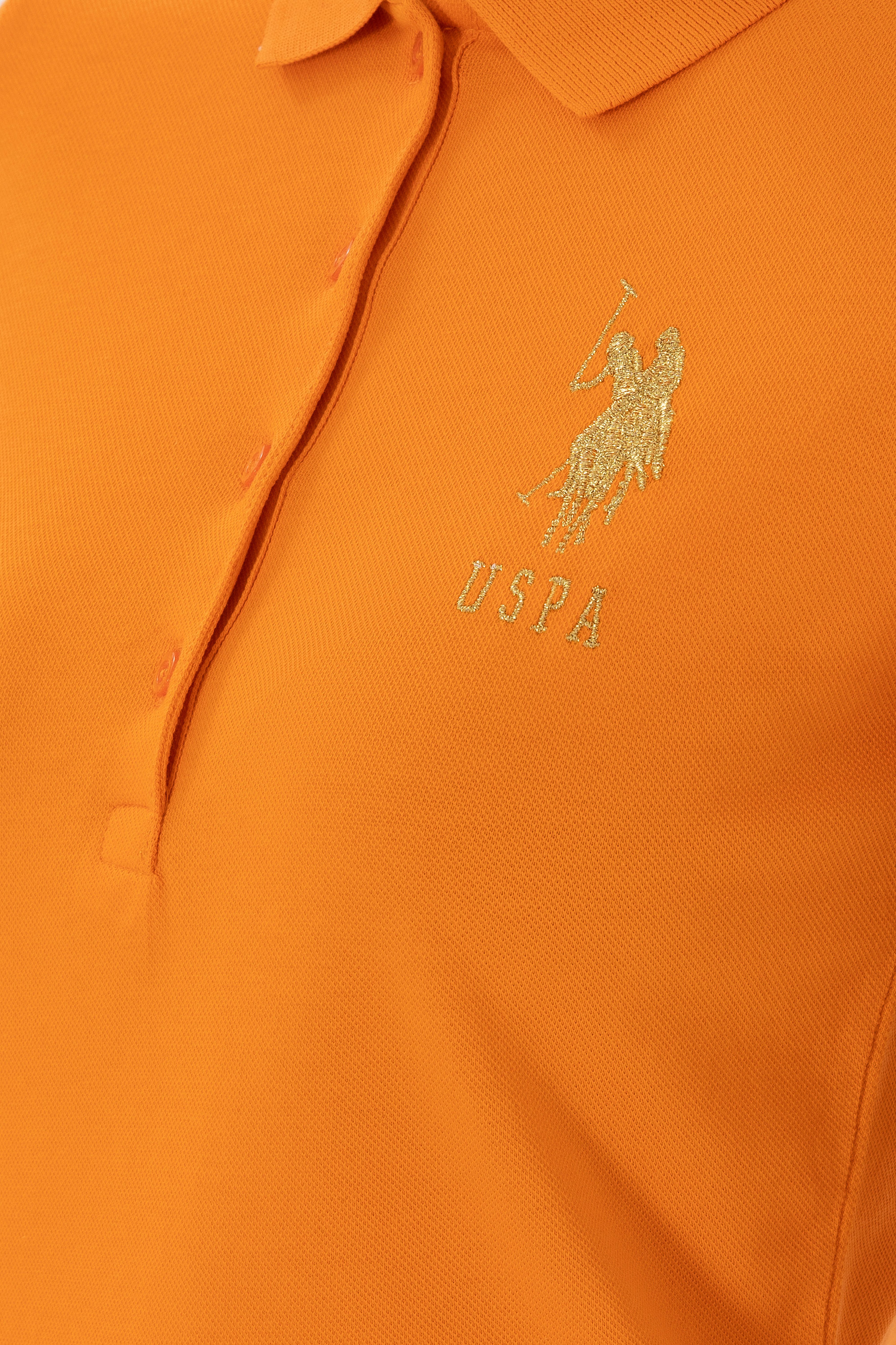 Kadın Turuncu Basic Polo Yaka Tişört