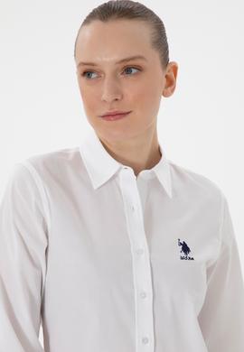 Kadın Beyaz Uzun Kollu Basic Gömlek - 50298091013