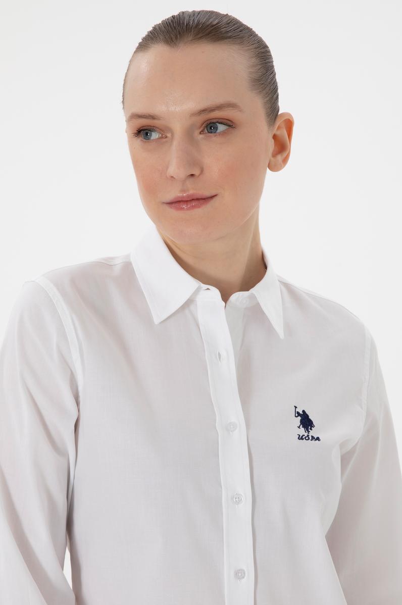 Kadın Beyaz Uzun Kollu Basic Gömlek