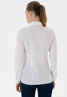 Kadın Beyaz Uzun Kollu Basic Gömlek - 50298091013