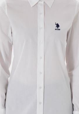 Kadın Beyaz Uzun Kollu Basic Gömlek - 50298091013