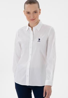 Kadın Beyaz Uzun Kollu Basic Gömlek - 50298091013