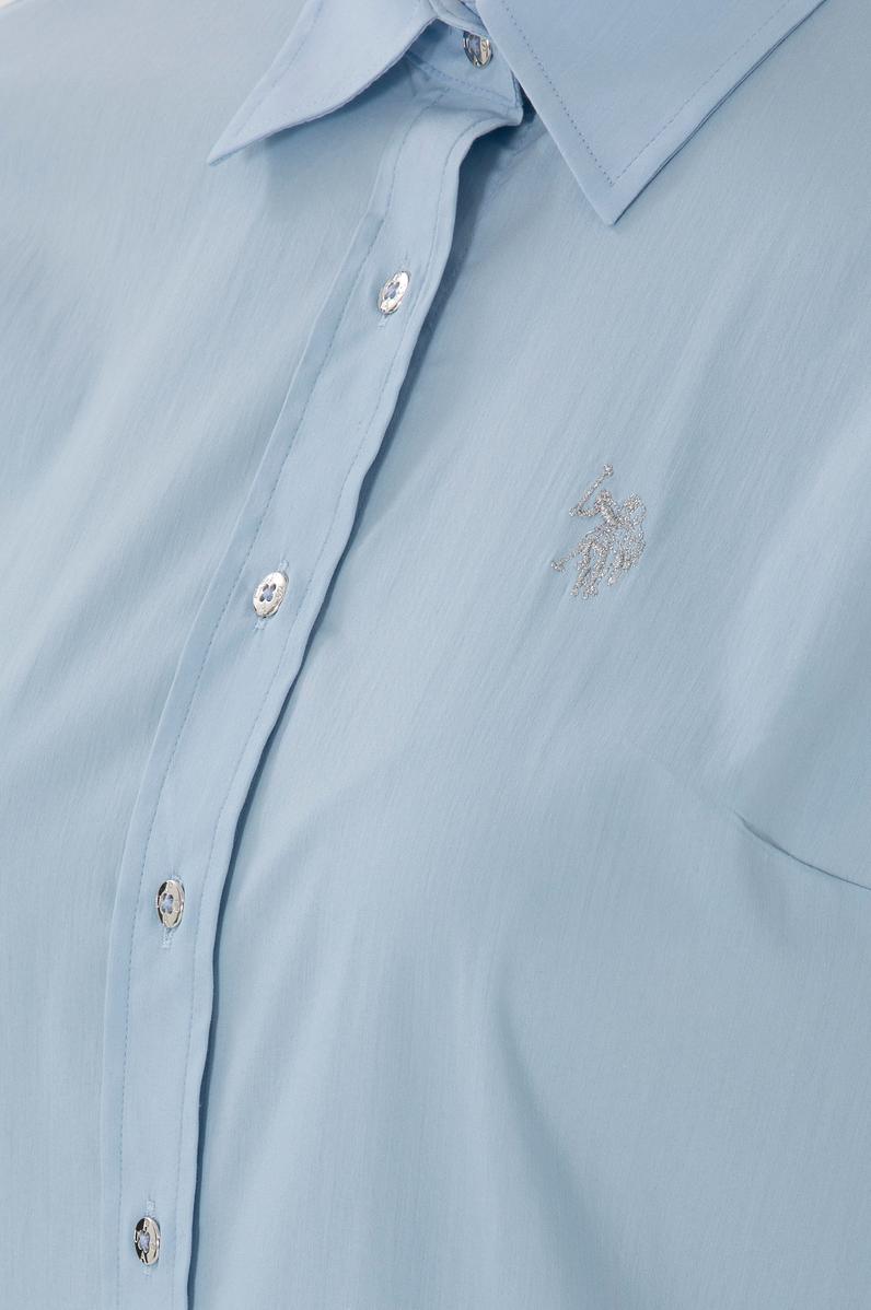 Kadın Açık Mavi Uzun Kollu Basic Gömlek