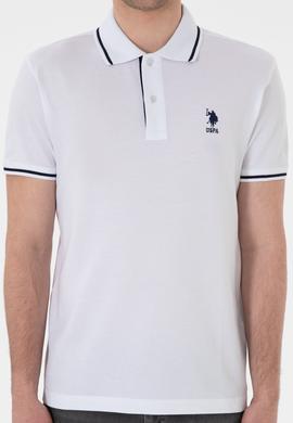 Erkek Slim Fit Polo Yaka Beyaz Basic Tişört - 50305980003