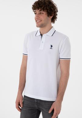 Erkek Slim Fit Polo Yaka Beyaz Basic Tişört - 50305980003