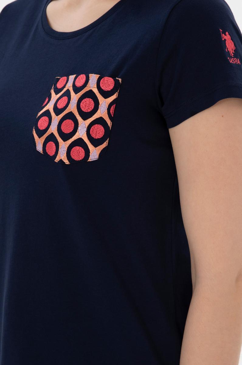 Kadın Lacivert Bisiklet Yaka Tişört