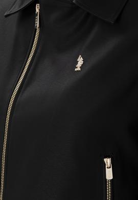 Kadın Siyah Deri Ceket - 50307492004