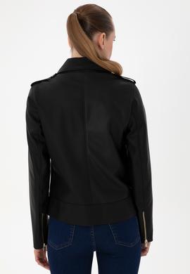 Kadın Siyah Deri Ceket - 50307492004